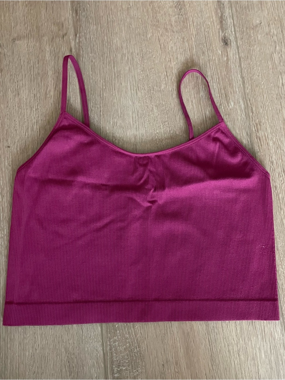 Wild Fable Magenta Ribbed Cami Cropped Tank Top